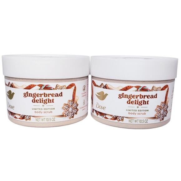 NEW DOVE Limited Edition Gingerbread Delight Body Scrub 10.5 oz. Each ~ Set of 2 - Picture 1 of 10